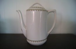 Porsgrund Olaf coffee pot with red or pink flowers and green cubes