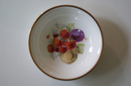Porsgrund dessert bowl with fruits - plums, pears and strawberries
