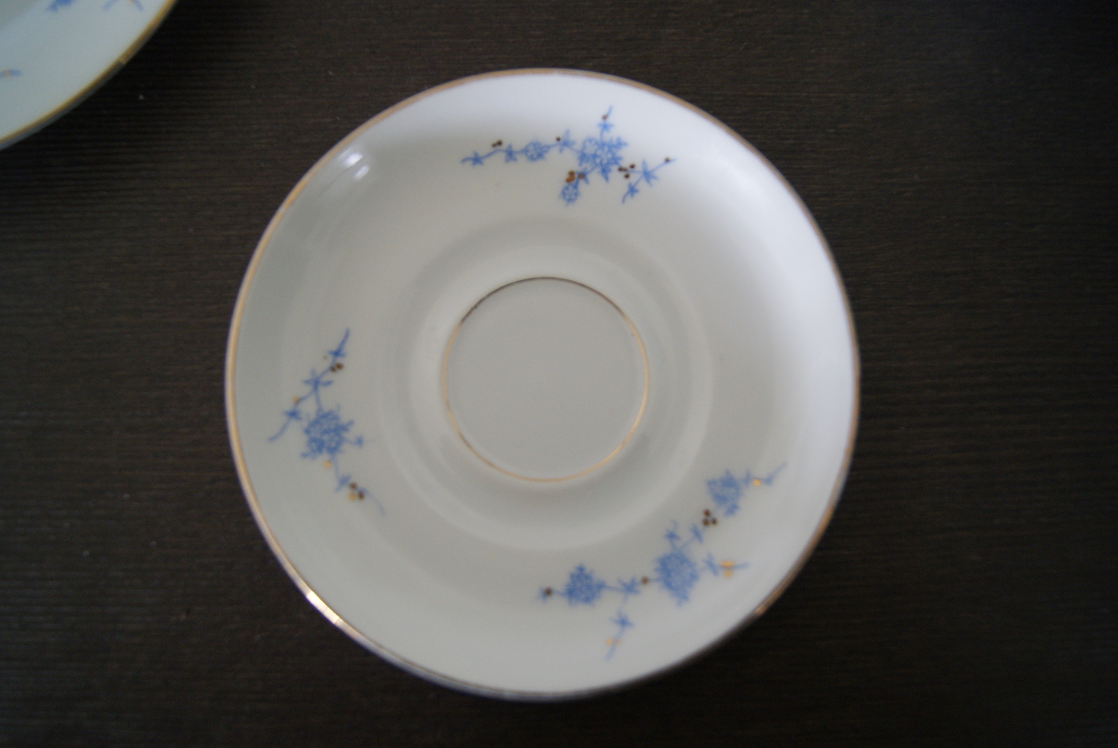 Porsgrund kopp, skål og asjett med blå blomster