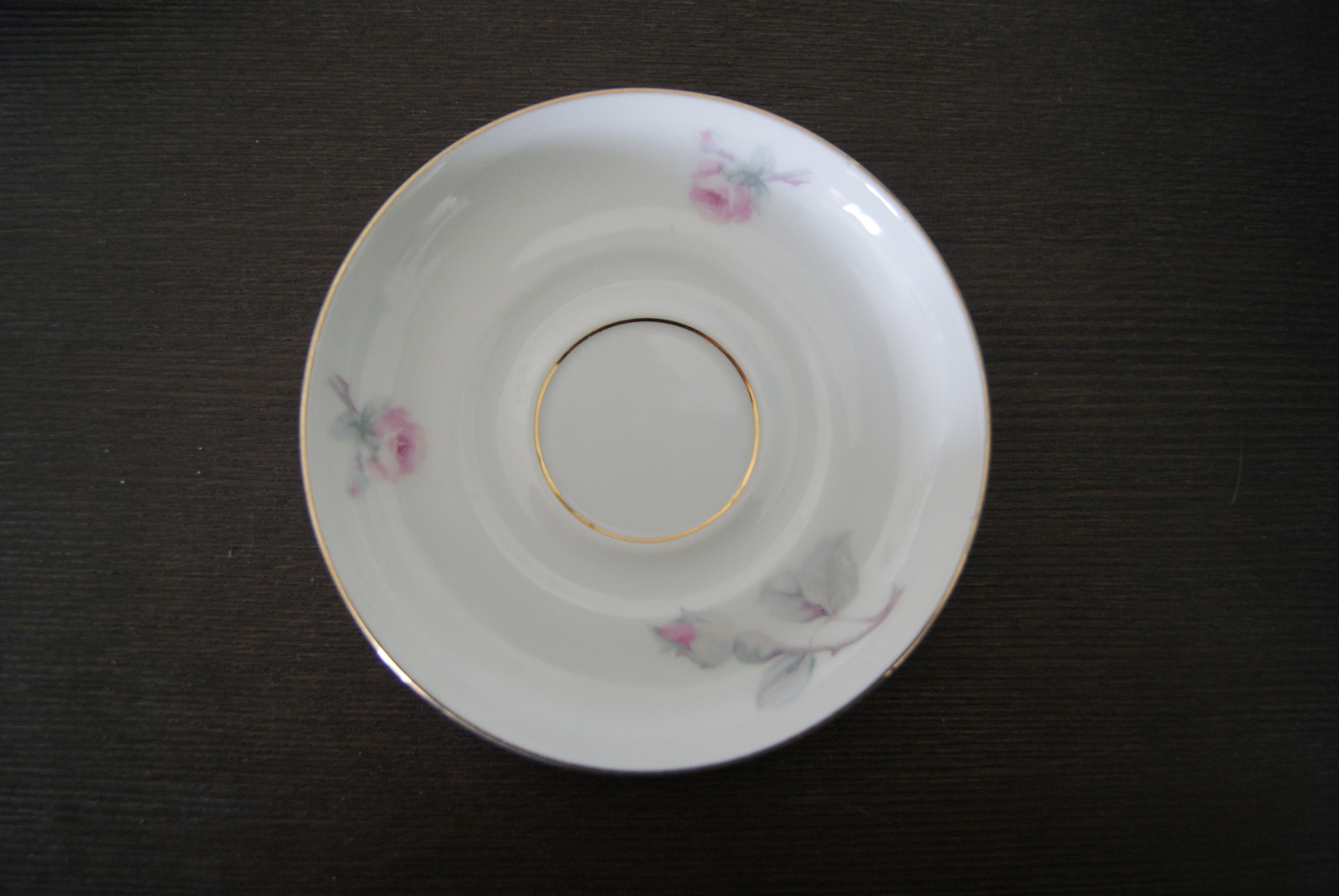 Porsgrund cup with saucer and plate with roses and leaves