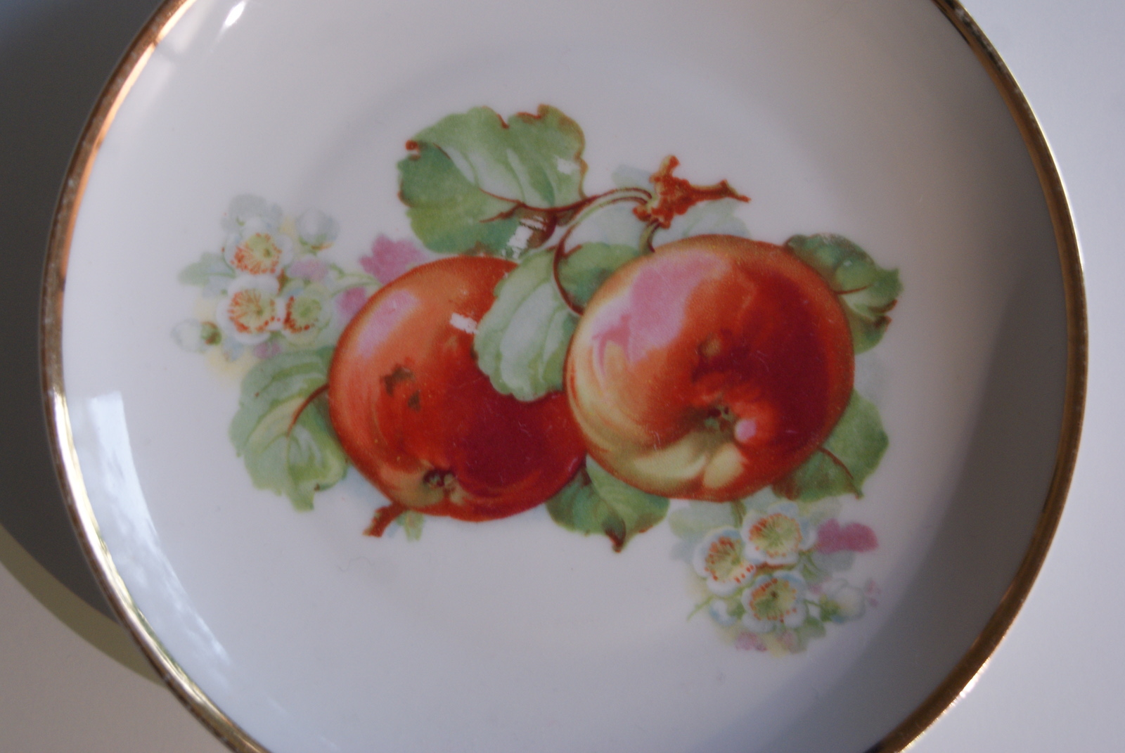 Waldenburg - Altwasser tallerken med epler fra 1929