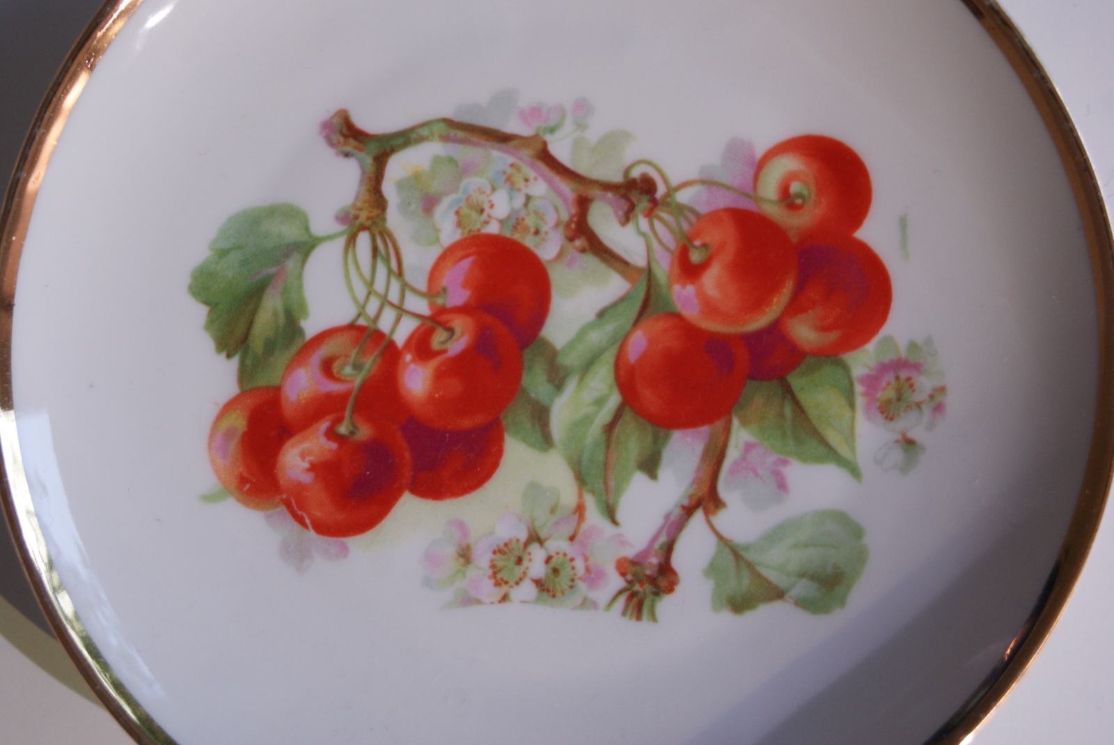 Waldenburg - Altwasser tallerken med kirsebær fra 1929