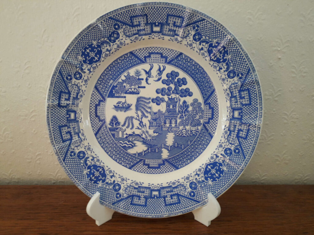Egersunds Fayancefabrik tallerken med blå dekor China