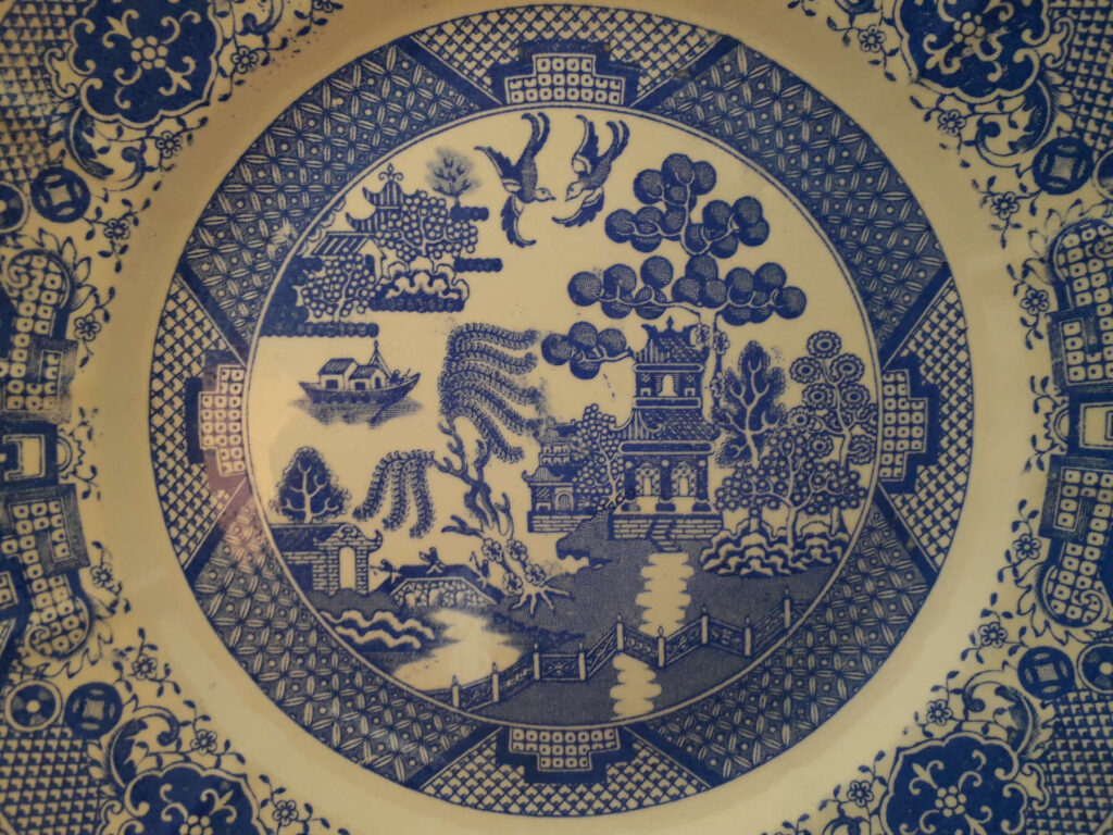 Egersunds Fayancefabrik plate with blue decor China
