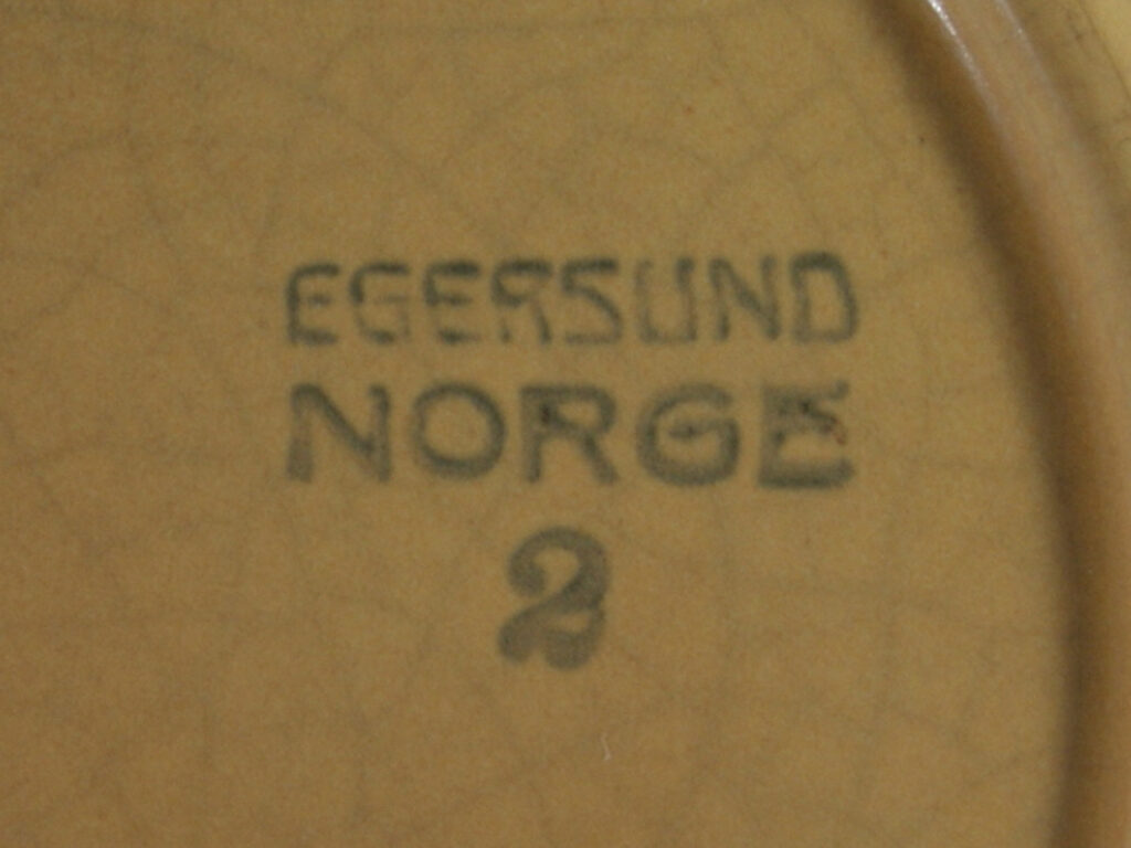 Egersunds Fayancefabrik stempel, Egersund Norge, Egersund, Norge. 1930s
