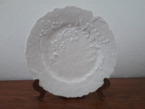 Porsgrund plate with rose sprig relief
