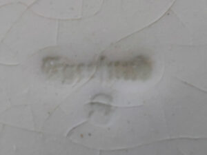 Egersunds Fayancefabrik stempel, Egersund, Norge. 1877 - circa 1880