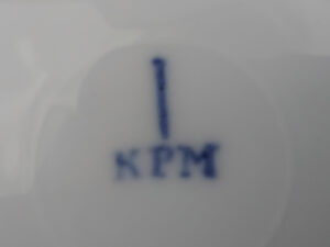 Krister Porzellan Manufaktur (KPM) koboltblå stempel, Waldenburg Tyskland (Polen) 1855 – 1899